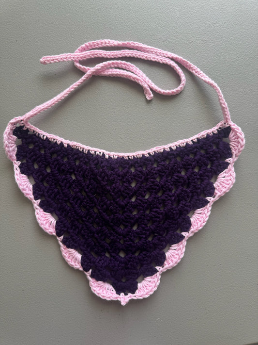 Dark Purple and Light Pink Bandanna (adult)